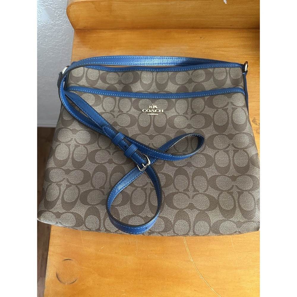 Coach F34938 IMBDX Signature File Crossbody Saddle Bag - Blue